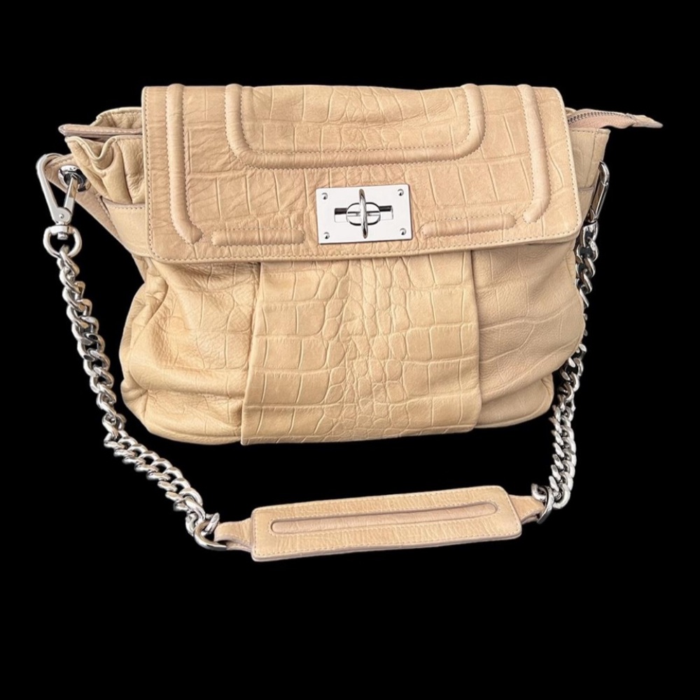 Be&D TAN SOFT LEATHER CROSSBODY SHOULDER TOTE HANDBAG